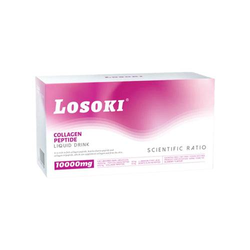 LOSOKI膠原蛋白肽口服液,提升肌膚彈性與抗衰老,營養補充劑有效促進健康與抗氧化。